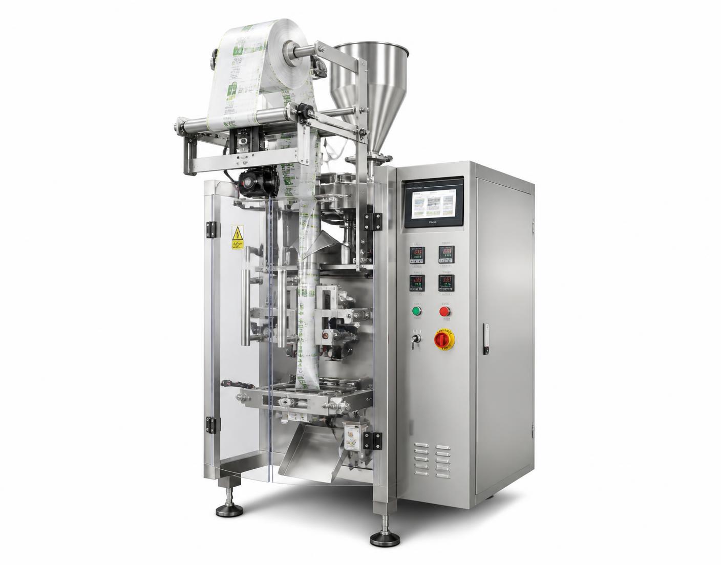 Stainless steel vertical form fill seal pouch packaging machine