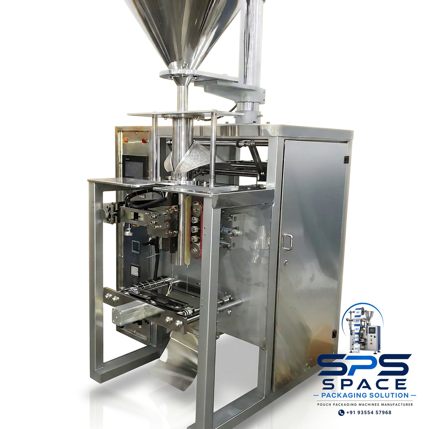 Auger Filler Pouch Packing Machine manufactured by Space Packaging Solutions, Faridabad